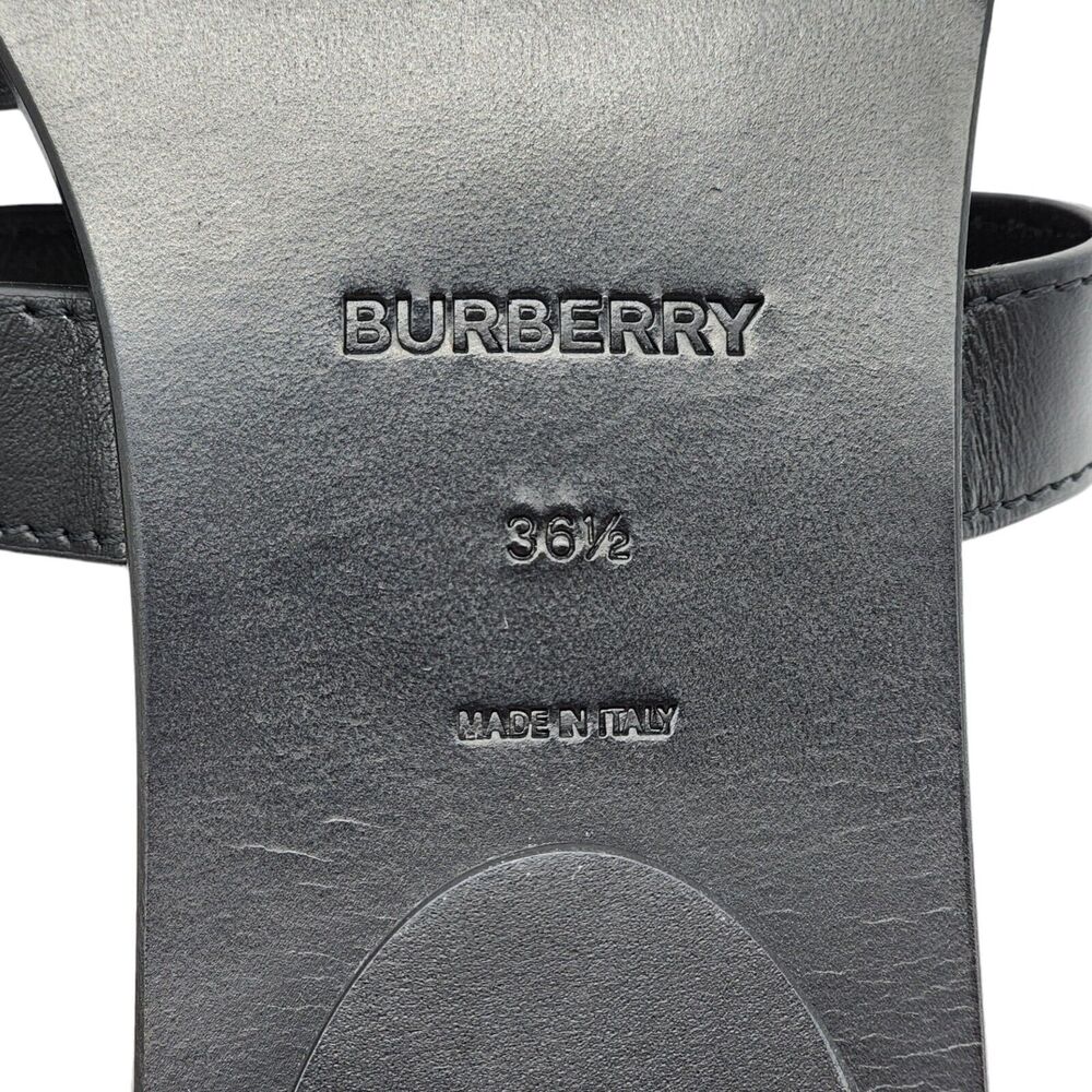 Burberry Honour Canvas and Leather Flat Sandals in Black $680 - Picture 8 of 8